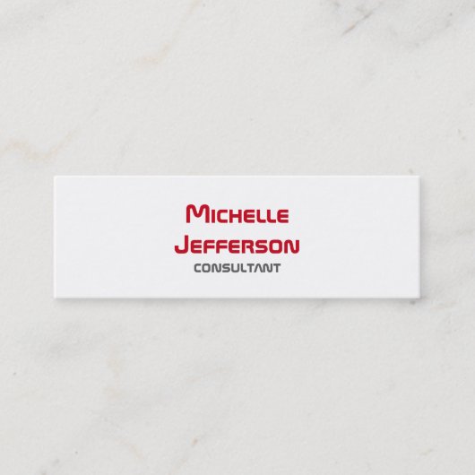 スキニーモダンプレーン赤白 スキニー名刺 (正面)