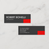 スキニーモダンホワイトはっきりした文字グレー名刺 スキニー名刺 (正面/裏面)