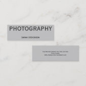 スキニーモダンミニマリストのグレーの名刺 スキニー名刺 (正面/裏面)