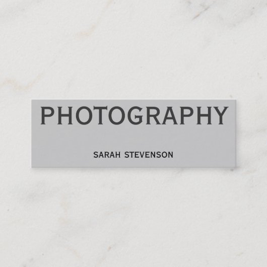 スキニーモダンミニマリストのグレーの名刺 スキニー名刺 (正面)