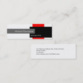 スキニーレッドグレーホワイトブラックビジネスカード スキニー名刺 (正面/裏面)