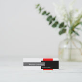 スキニーレッドグレーホワイトブラックビジネスカード スキニー名刺 (スタンド正面)