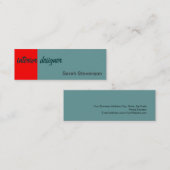 スキニーレッドブルーインテリアデザイナー名刺 スキニー名刺 (正面/裏面)