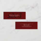 スキニーレッド白黒モノグラムビジネスカード スキニー名刺 (正面/裏面)