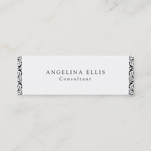 スキニーヴィンテージフラワー白黒プロフェッショナル スキニー名刺 (正面)