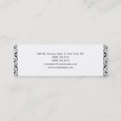 スキニーヴィンテージフラワー白黒プロフェッショナル スキニー名刺 (裏面)