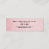 スキニーヴィンテージルックフラワーピンクプロフェッショナル スキニー名刺 (裏面)