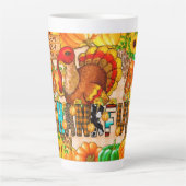 スキニー感謝タンブラー昇華 – Thanksgiving カフェラテマグ (正面)