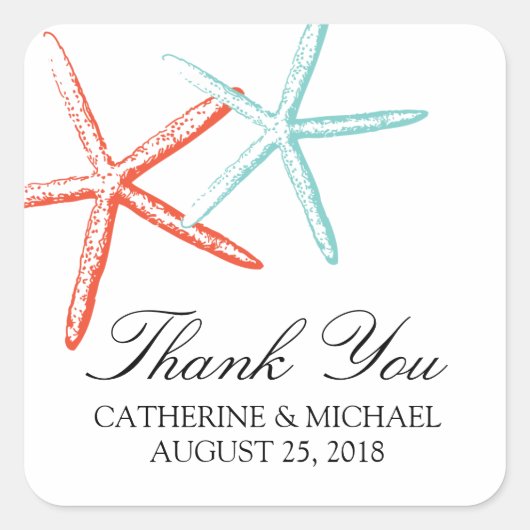 スキニー結婚ヒトデ スクエアシール (正面)