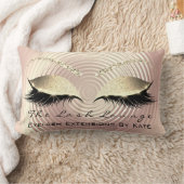 スキニー金ゴールドグリッターピンクメイクアップアイズラッシュスタジオ ランバークッション (ブランケット)