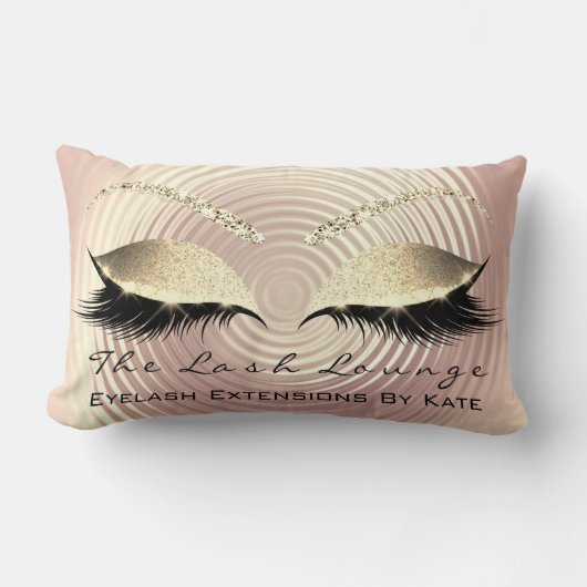 スキニー金ゴールドグリッターピンクメイクアップアイズラッシュスタジオ ランバークッション (正面)