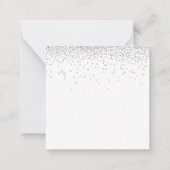 スキニー |シルバーグリッター結婚の夕べパーティー招待状 ノートカード (裏面)