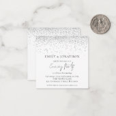 スキニー |シルバーグリッター結婚の夕べパーティー招待状 ノートカード (正面/裏面インサイチュ)