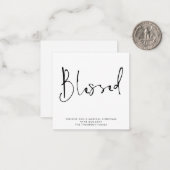 スキニー | シンプルスクリプ賛美白黒 ノートカード (正面/裏面インサイチュ)