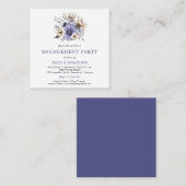 スキニー |パープルクリームフローラ婚約パーティ招待状 ノートカード (正面/裏面)