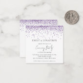 スキニー |パープルグリッター結婚の夕べパーティー招待状 ノートカード (正面/裏面インサイチュ)