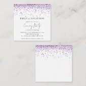 スキニー |パープルグリッター結婚の夕べパーティー招待状 ノートカード (正面/裏面)