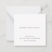 スキニー |フォトホッ結婚したトホリデーメリーカード(1st) ノートカード (裏面)