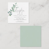 スキニー |ユーカリ結婚式のレセプション詳細 エンクロージャーカード (正面/裏面)