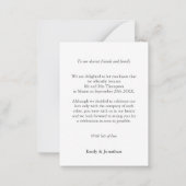 スキニー | 私たちシンプルが駆け落ちた発表写真 ノートカード (裏面)