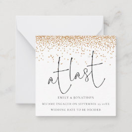 スキニー |金ゴールドグリッター紙吹雪の最後の婚約 ノートカード