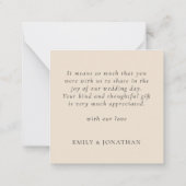 スキニー | Boho Pampas新しいミセス結婚ズ感謝してい ノートカード (裏面)