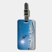 スキパーソナライズされたーおもしろい |旅行 ラゲッジタグ (正面縦)