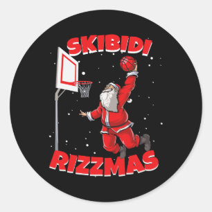 スキビおもしろいディリッツマスクリスマスリズサンタクロースB ラウンドシール