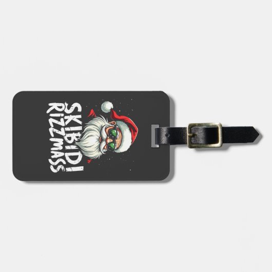 スキビディおもしろいリッツマス元アルファスラングのクリスマス ラゲッジタグ (正面横)