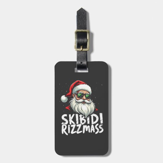 スキビディおもしろいリッツマス元アルファスラングのクリスマス ラゲッジタグ (正面縦)