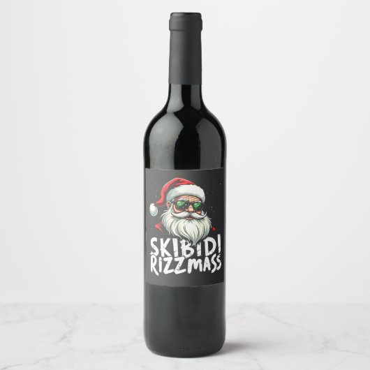 スキビディおもしろいリッツマス元アルファスラングのクリスマス ワインラベル (正面)