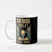 スキビディトイレリズオハイオおもしろいミームレトロヴィンテージ コーヒーマグカップ (左)