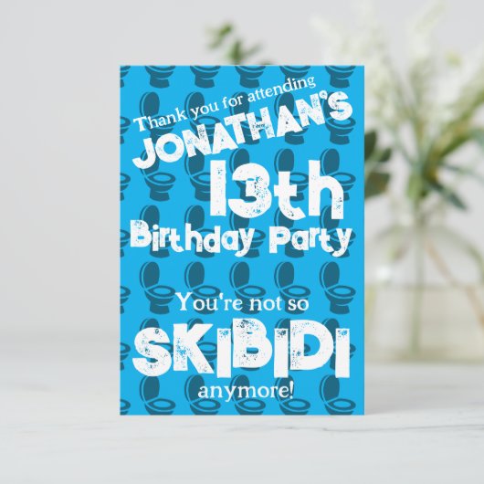 スキビディトイレ誕生日パーティー サンキューカード (スタンド正面)