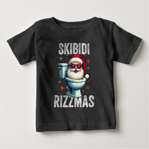 スキビディリッツマスおもしろいサンタホワイトクリスマス ベビーTシャツ