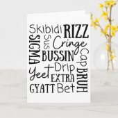 スキビディ リズ 面白い子供 リズ バッシン ジェンZ クリスマス カード (黄色い花)