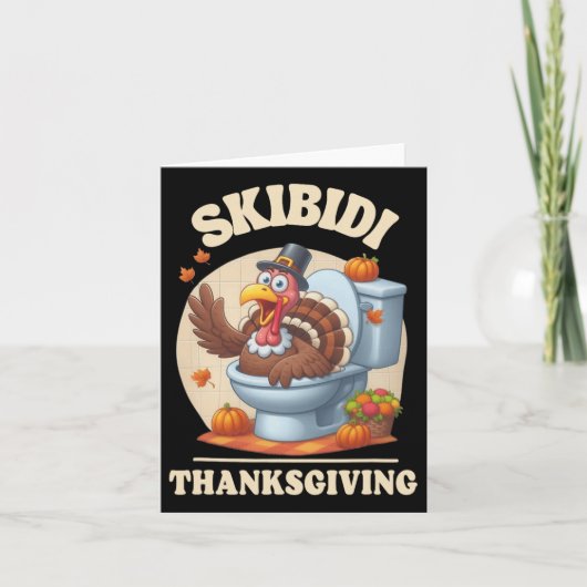 スキピディサンクスギビングおもしろいミームスキピディトイレトゥール カード (正面)