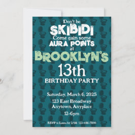 スキピディトイレグリーン誕生日パーティーの招待 招待状
