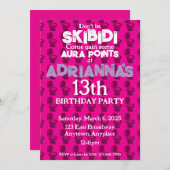 スキピディトイレピンク誕生日パーティーの招待 招待状 (正面/裏面)