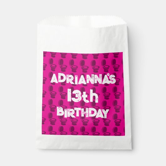 スキピディトイレピンク誕生日パーティー フェイバーバッグ (正面)
