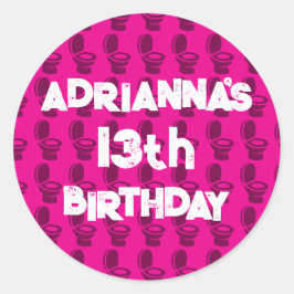 スキピディトイレピンク誕生日パーティー ラウンドシール