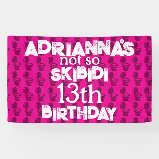 スキピディトイレピンク誕生日パーティー 横断幕 (横)