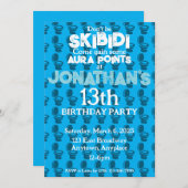 スキピディトイレブルーバースデーパーティーの招待 招待状 (正面/裏面)