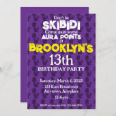 スキピディトイレ紫の誕生日パーティーへの招待 招待状 (正面/裏面)