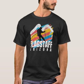スキフラッグスタフカラフルレトロ幾何ストライプのFl Tシャツ