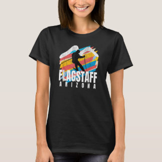 スキフラッグスタフカラフルレトロ幾何ストライプのFl Tシャツ