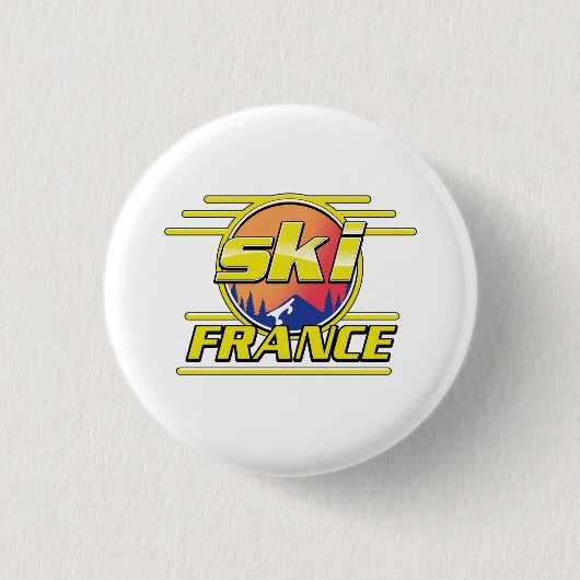 スキフランス80sロゴ。 缶バッジ (正面)