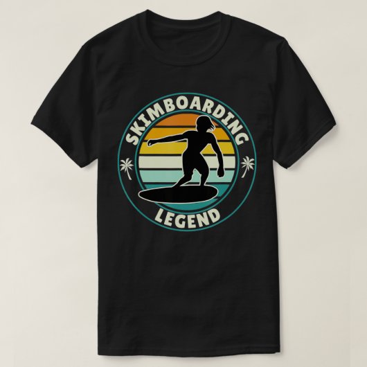 スキムボードレジェンドレトロデザインfor Skimboard Sur Tシャツ (デザイン正面)