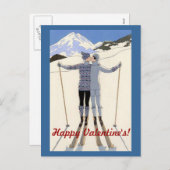 スキャキスをするーカップル – Happy Valentine's シーズンポストカード (正面/裏面)