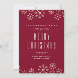 スキャストスノーフレークスファミリーホリデーカード 招待状