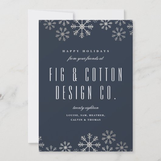 スキャストスノーフレーク企業のホリデーカード 招待状 (正面)
